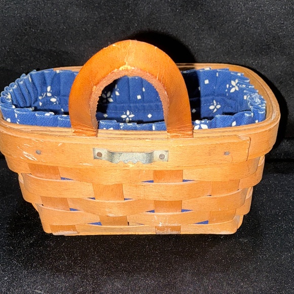 Longaberger Basket Set of 3 | Blue Gingham Liners - Picture 4 of 9